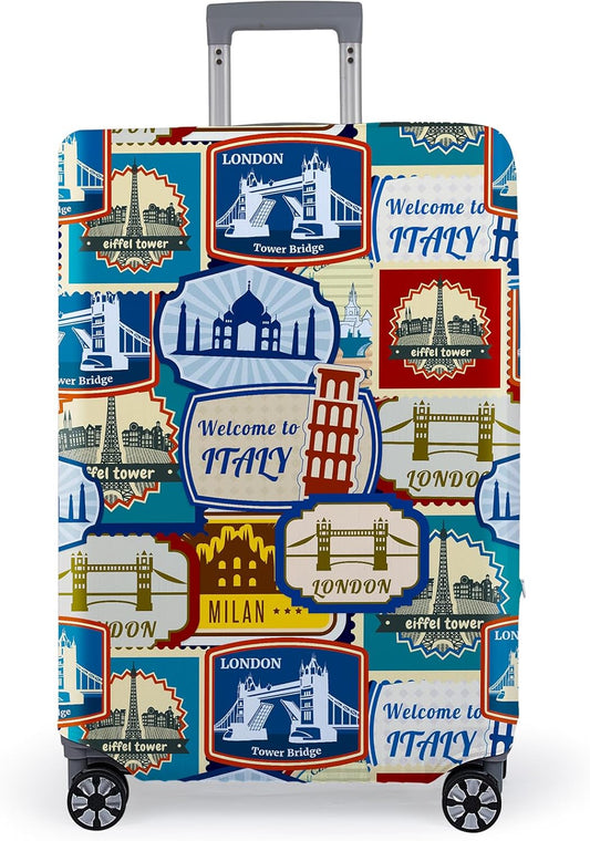 Pink Dino Suitcase Luggage Cover, Thick Suitcase Cover for Carry on Luggage Protector Fits 18-30 Inch Case