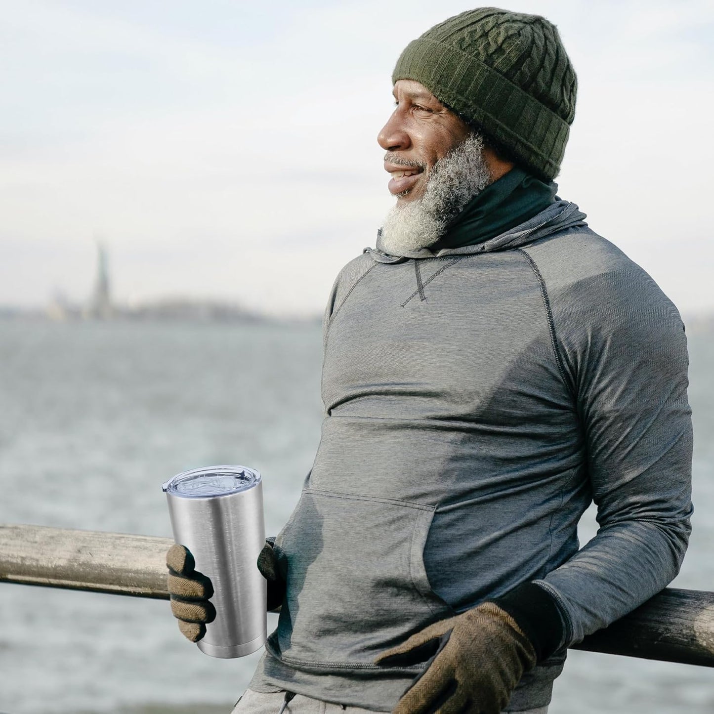 20oz Tumbler Bulk Stainless Steel Tumblers with Lid Vacuum Insulated Double Wall Travel Coffee Mug Powder Coated Tumbler Cup for Hot and Cold Drinks(Stainless Steel, 1 pack)