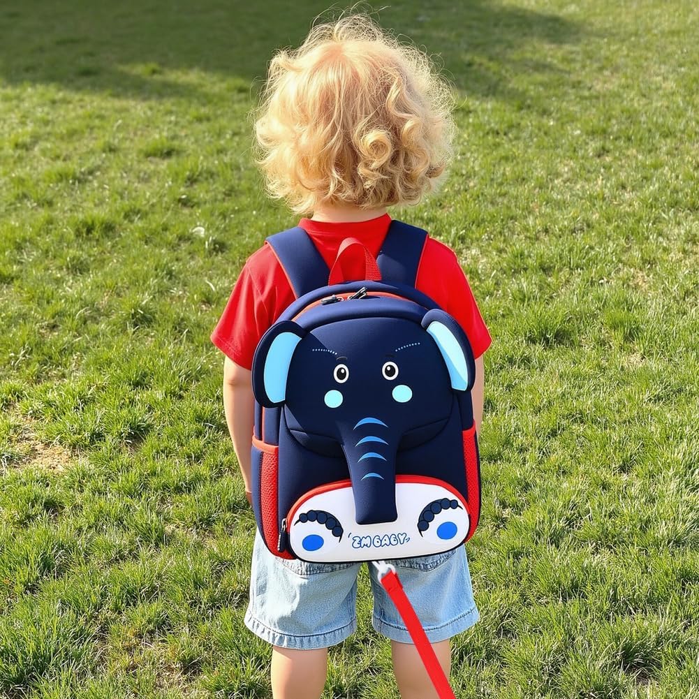 Padgene Toddler Harness Backpacks Safety Leash Kids Anti Lost Kindergarten Preschool Backpack Neoprene Lightweight Animal Schoolbag 3D Cartoon Dinasour Mini Travel Bag for Boys Girls Ages 3-5