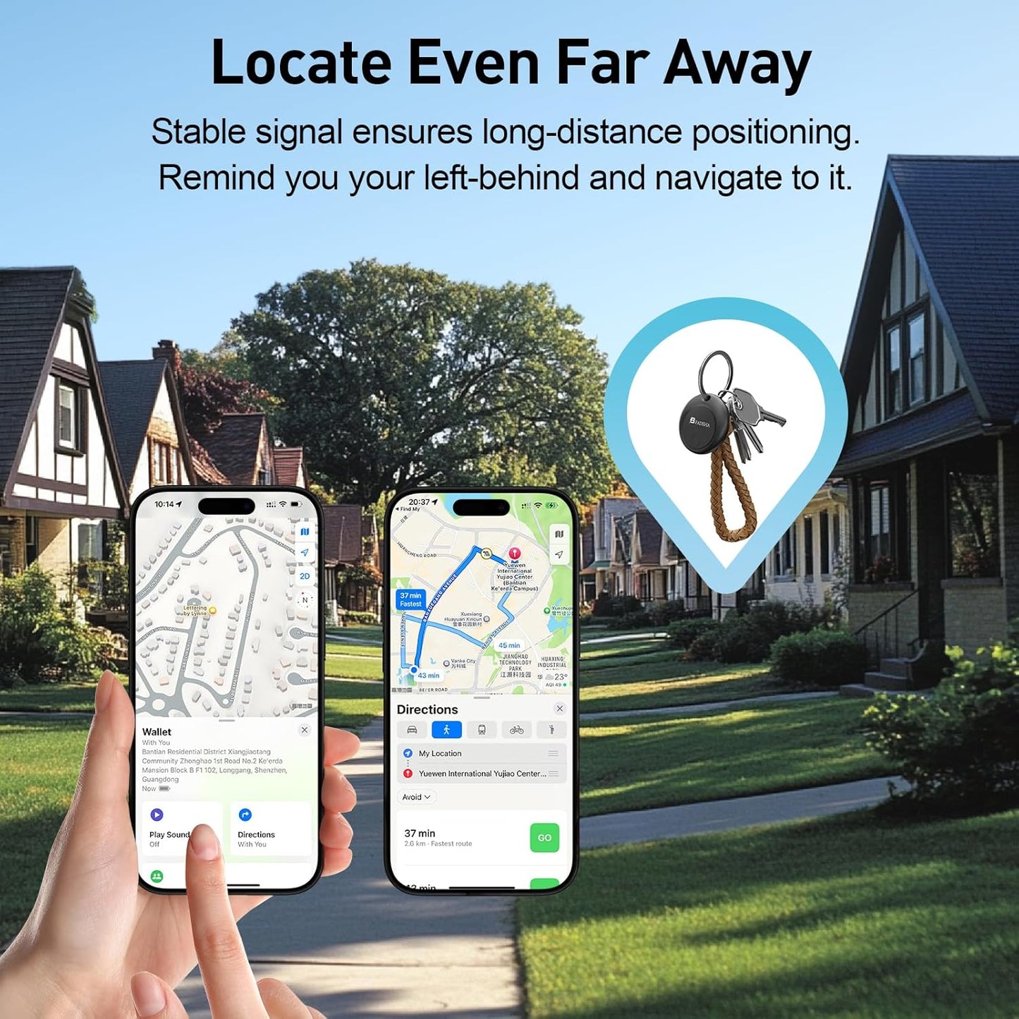 2025 [Apple MFi Certified] (iOS Only) Bluetooth Tracker Smart Finder for Apple Find My, iPhone Card Wallet Finder GPS Tracker, 5-10 Years Battery, Keys Finder and Item Locator for Keys, Bags, Passport
