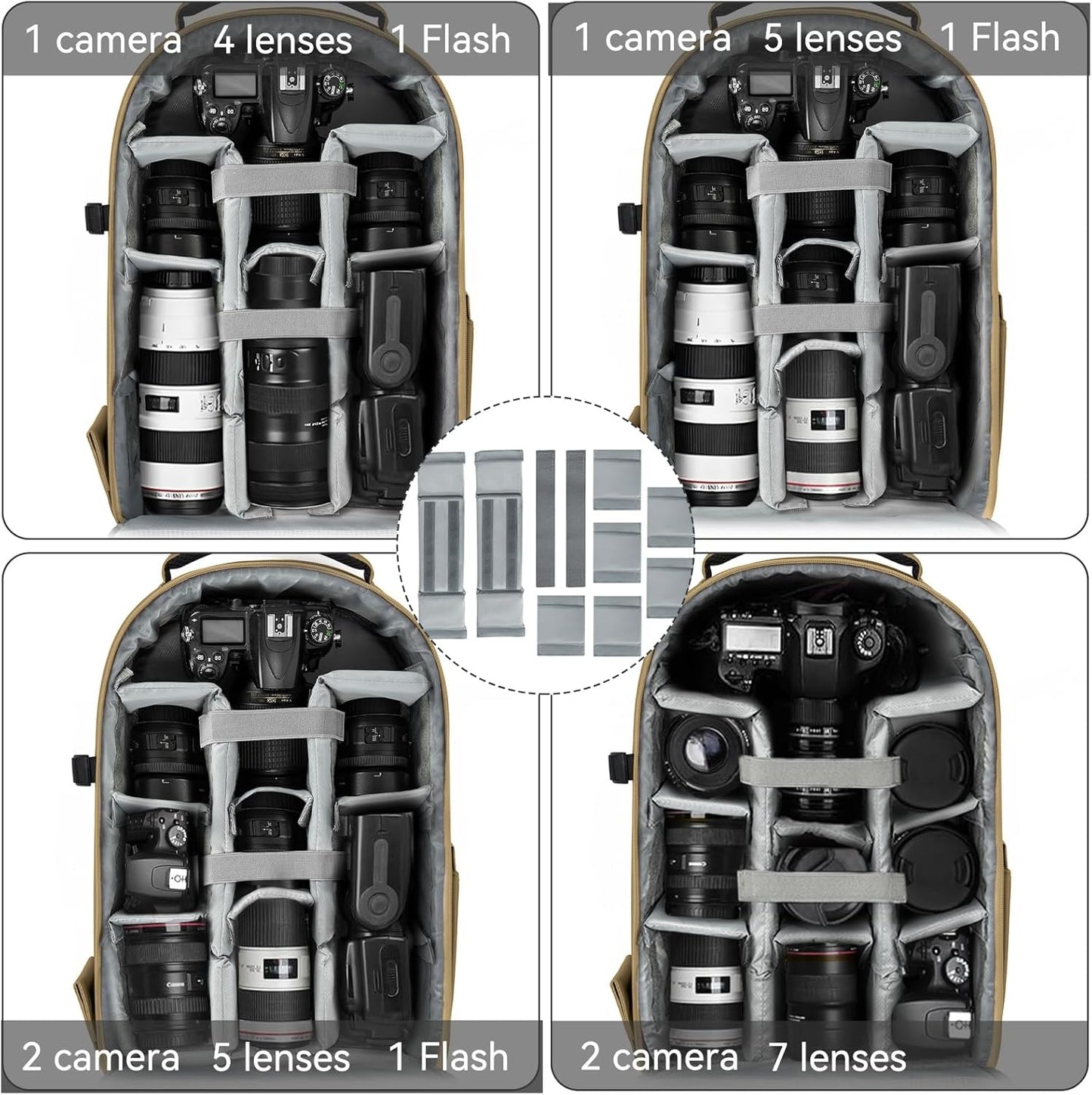 TORIBIO Camera Backpack, Hardshell DSLR Photography Camera Bag, Waterproof Hard Shell Camera Case with Tripod Holder & 15.6" Laptop Compartment Compatible with Canon/Nikon/Sony/DJI Mavic Drone