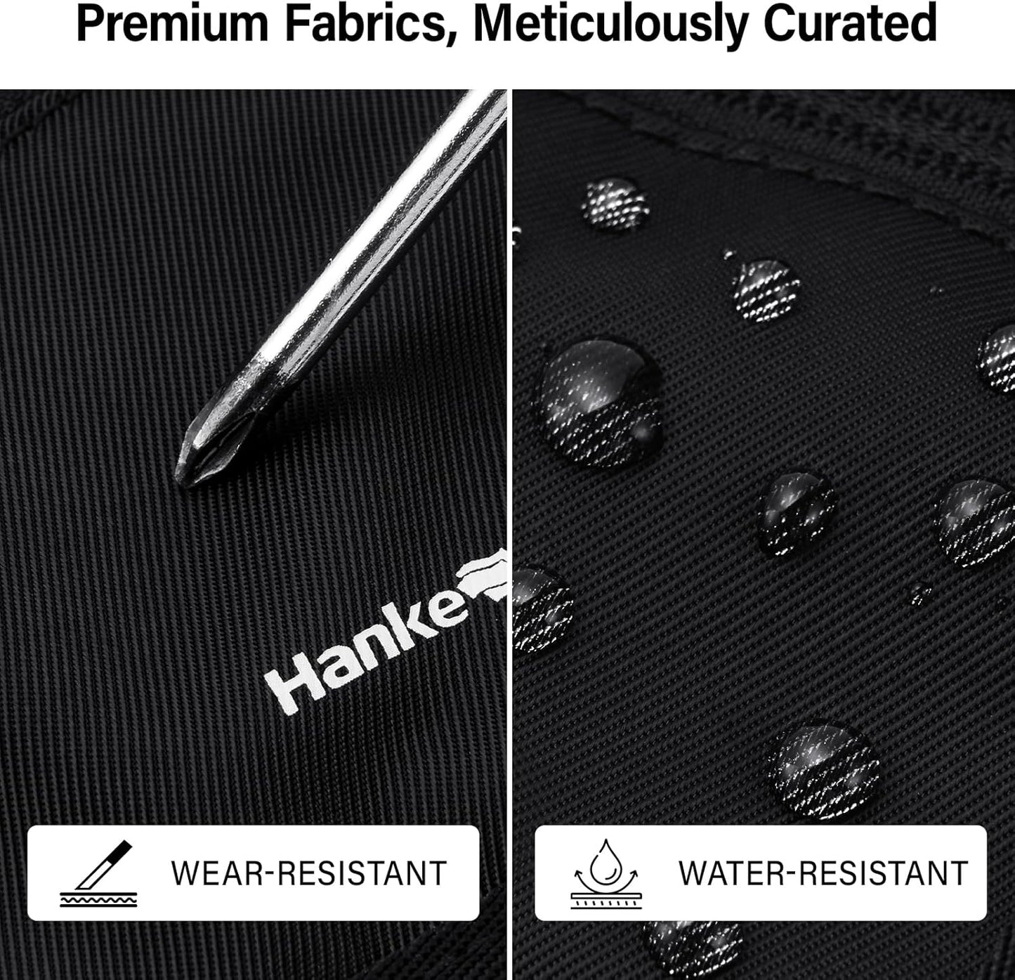 Hanke Passport Holder, Travel Wallet for Womens and Men, Neck Wallet Hidden Passport Pouch for Travel Adjustable Lightweight Thin with 6 compartments (Black)