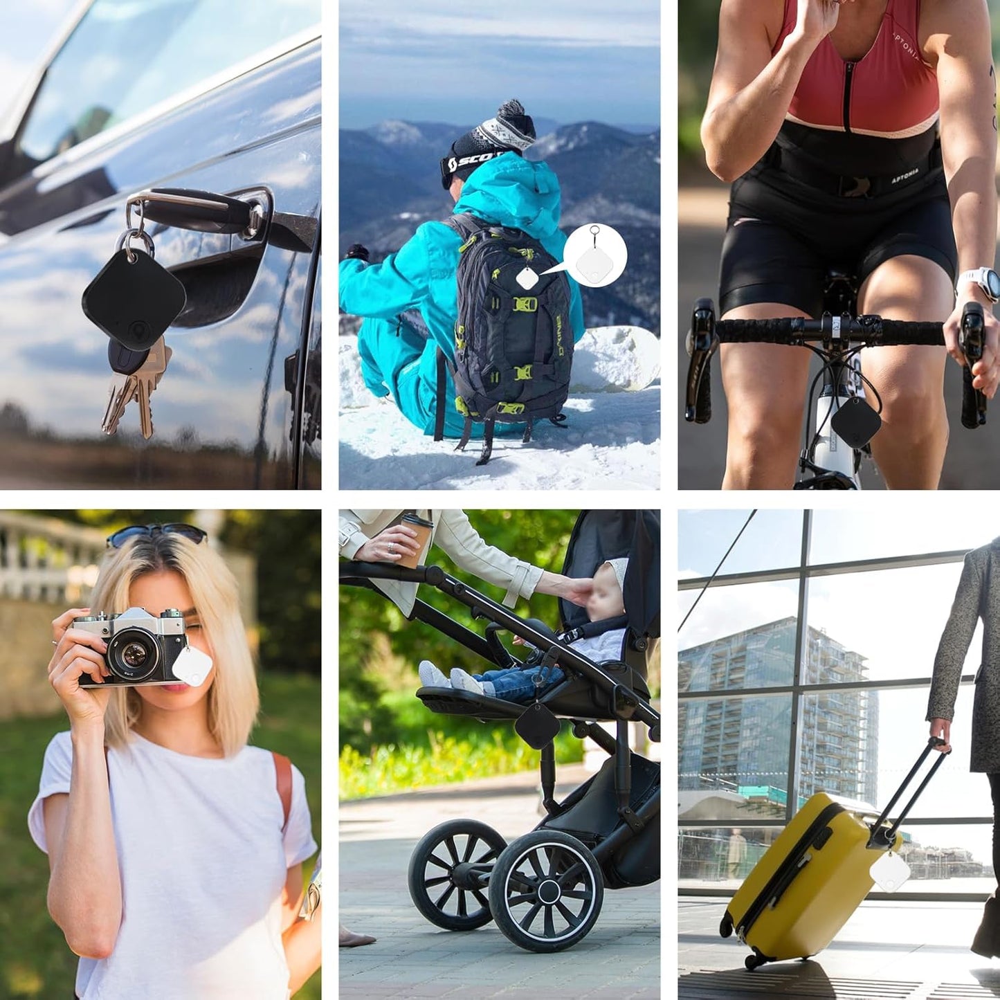 Bluetooth Tracker Smart Tag 4 Pack, Work with Apple Find My (iOS Only, Not for Android), Loud Sound, Item Finder for Keys, Backpack, Suitcase, Wallet, Luggage, Black