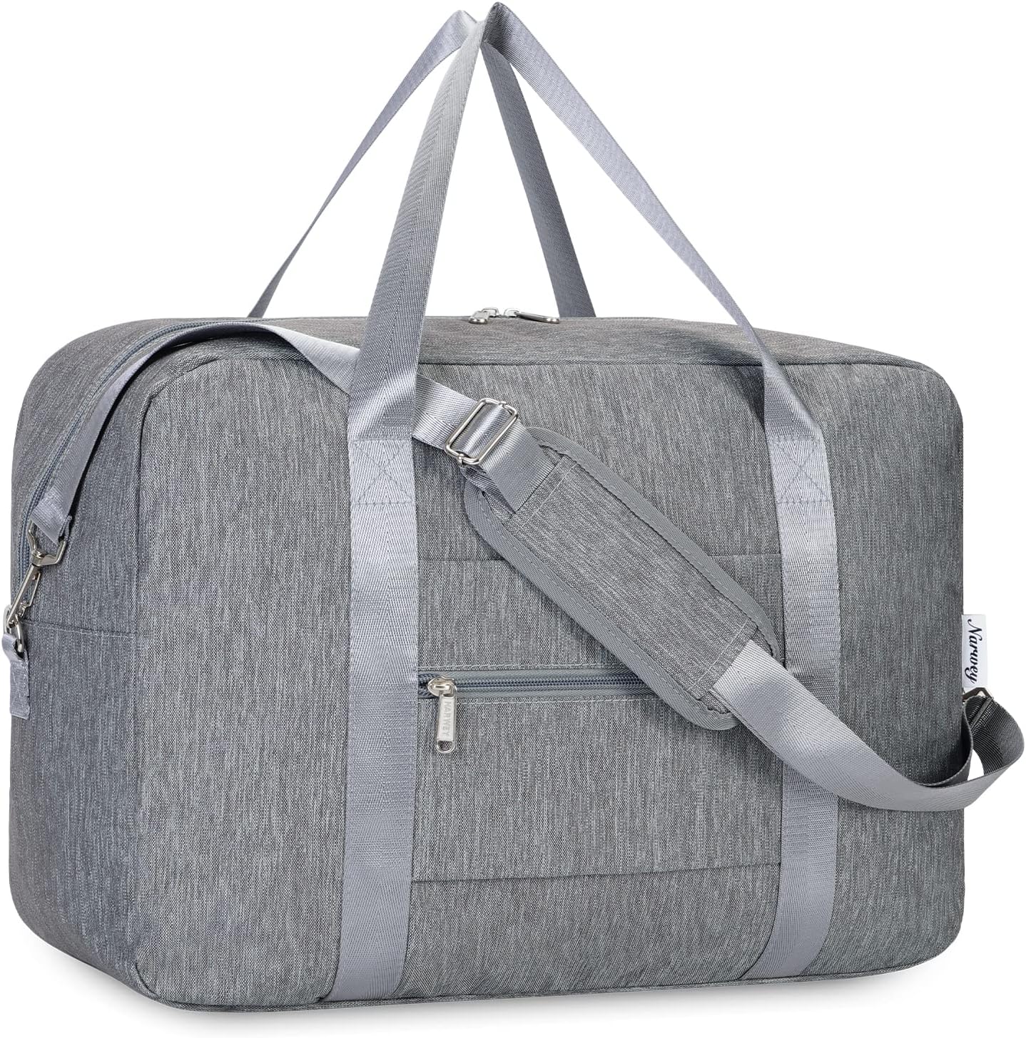 For Spirit Airlines Personal Item Bag 18x14x8 Foldable Travel Duffel Bag Underseat Carry on Luggage for Women and Men 30L (Grey)