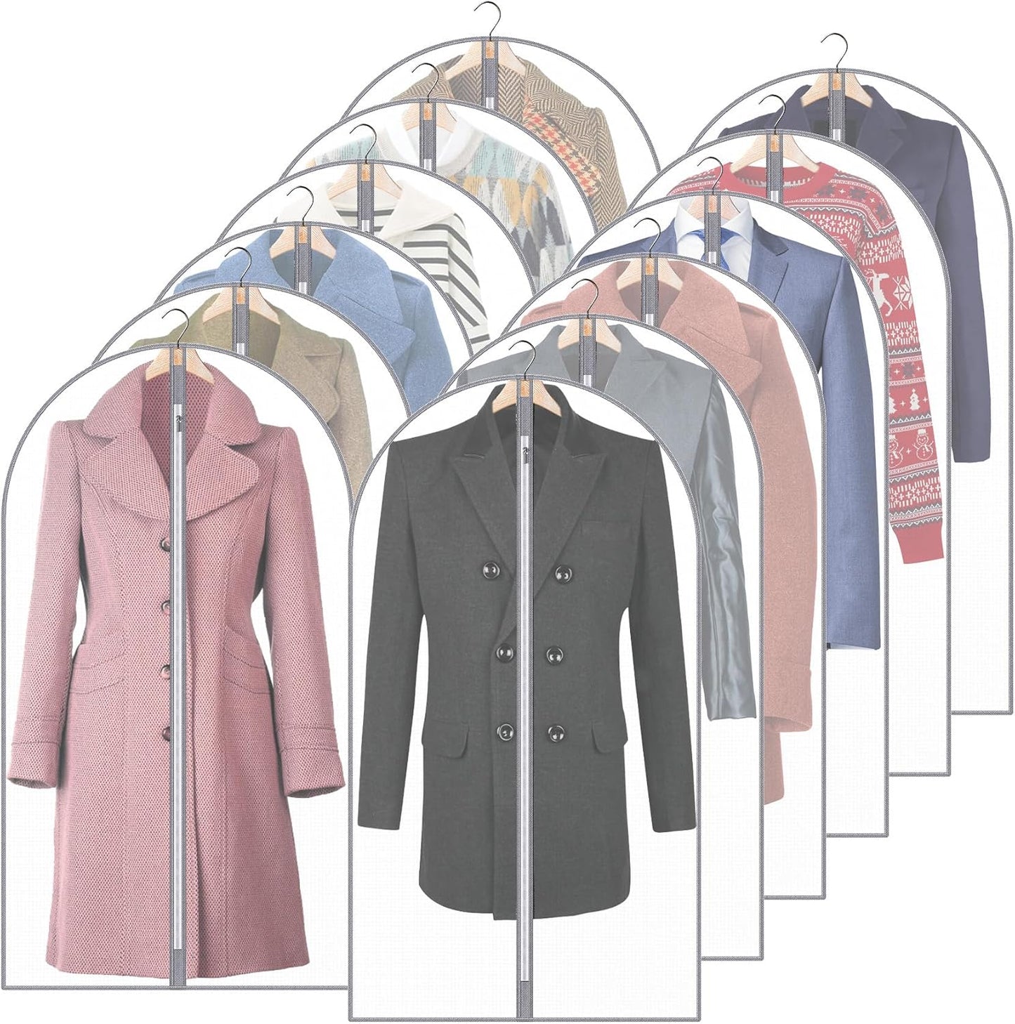 Vacuum Storage Bags, Compression Space Saver Vacuum Seal Bags for Clothing Travel Luggage Comforters Blankets Pillows Bedding (Transparent, 12 Pack)