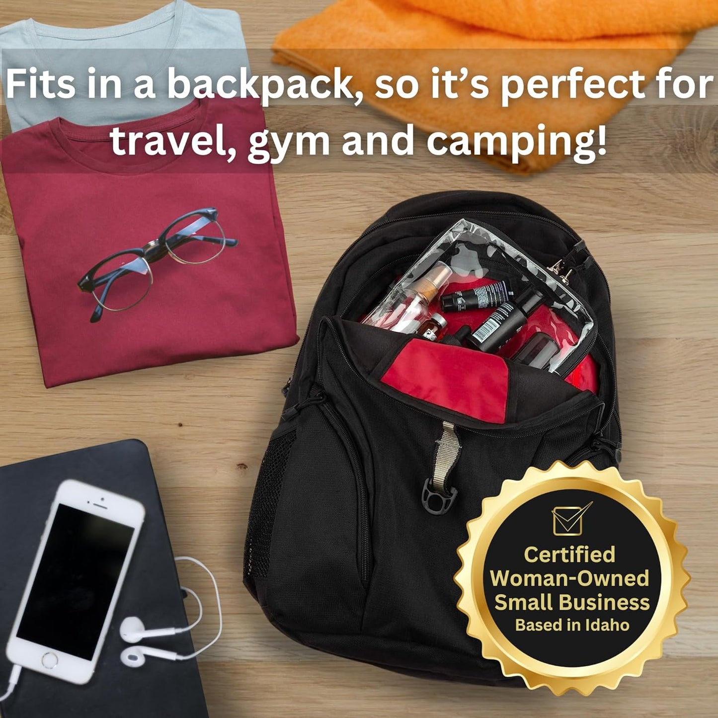 BORSALI TSA Approved Toiletry Bag - Clear Quart Size for 3-1-1 Carry On Travel - Makeup Organizer Cosmetic Pouch with Zipper - Travel Accessories - Set of 3