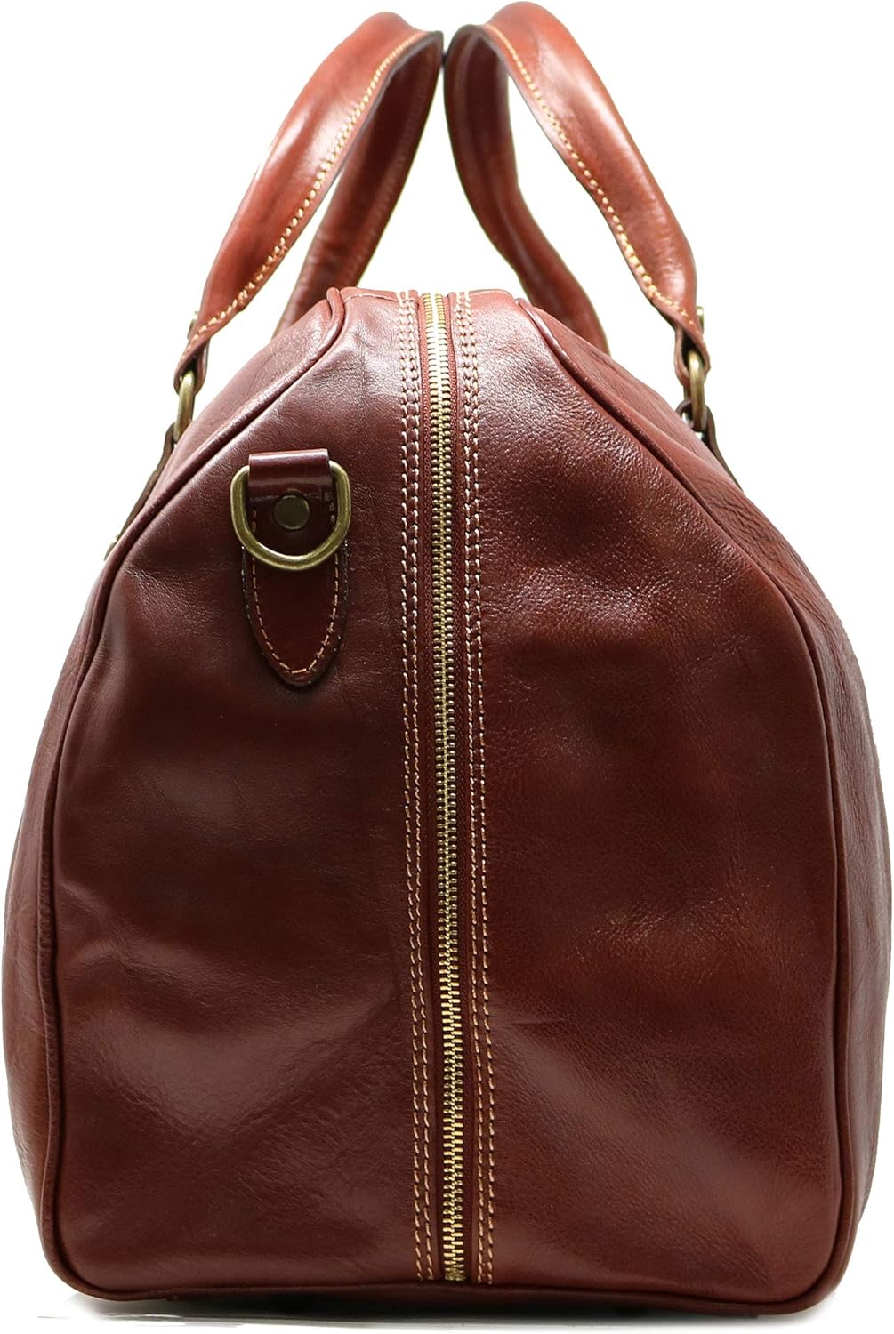 Cenzo Duffle Vecchio Brown Italian Leather Weekender Travel Duffle Bag for Men