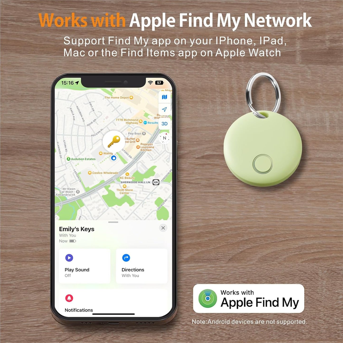 Reyke Smart Tag, Air Tracker Luggage Tracker, Works with Apple Find My (iOS Only), Item Locator for Key, Luggage, Backpack, Wallet, IP67 Waterproof, Green