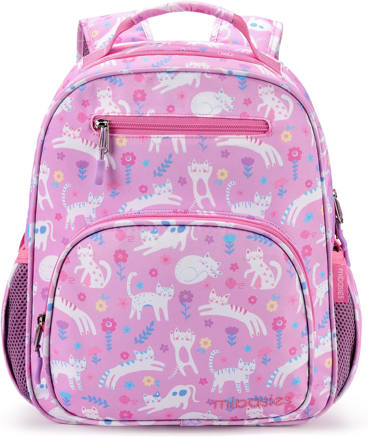 mibasies Girls Backpack 5-8: Lightweight Kids Backpacks for Girls - Girl Bookbag for Elementary School - Flower Cat