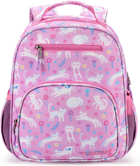 mibasies Girls Backpack 5-8: Lightweight Kids Backpacks for Girls - Girl Bookbag for Elementary School - Flower Cat