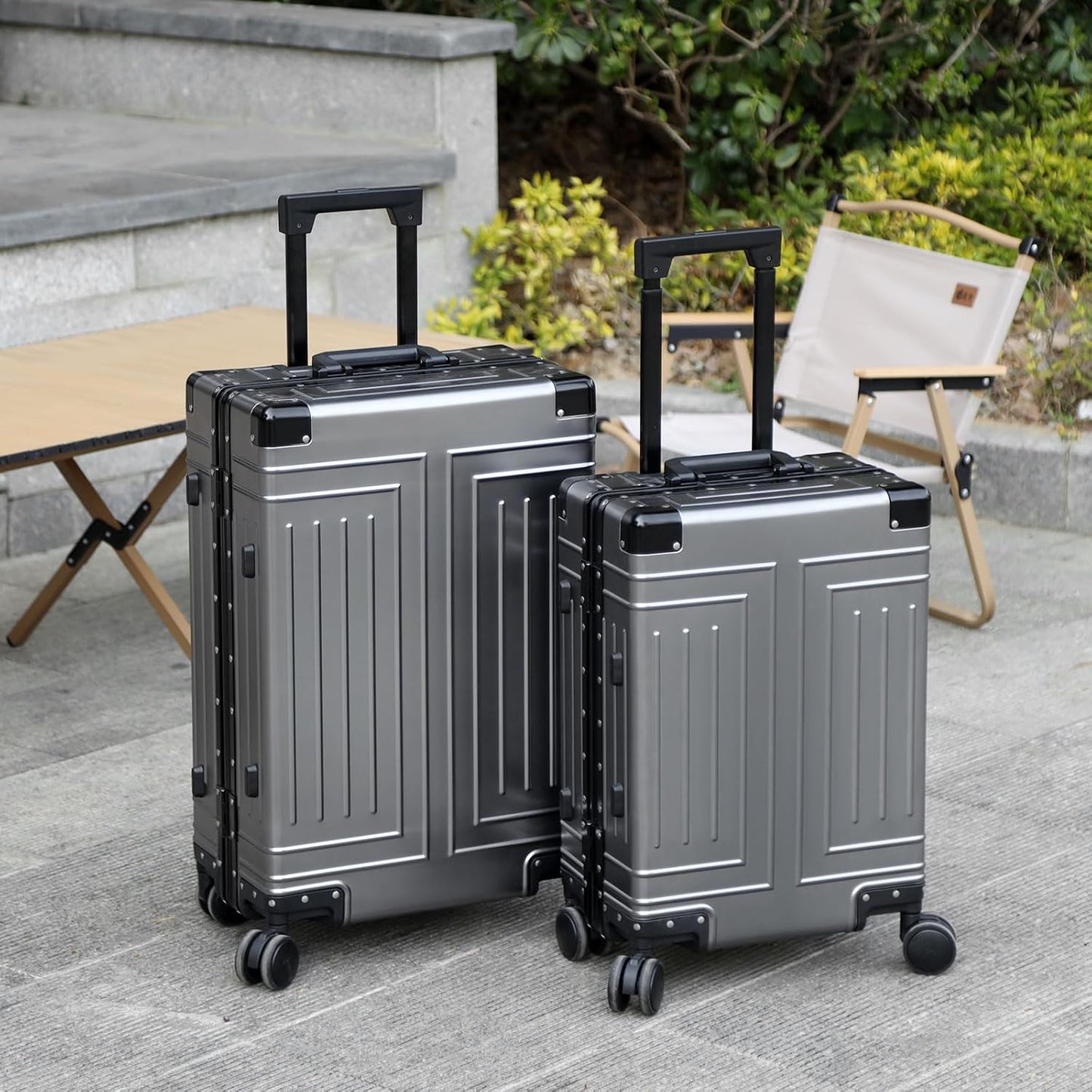 All Aluminum Magnesium Carry On Luggage，Cut from Whole Aluminum Sheet，22x14x9 Airline Approved ，（3rd Generation，Premium Magnesium Metal zipperless suitcase ） (grey, 20inch)