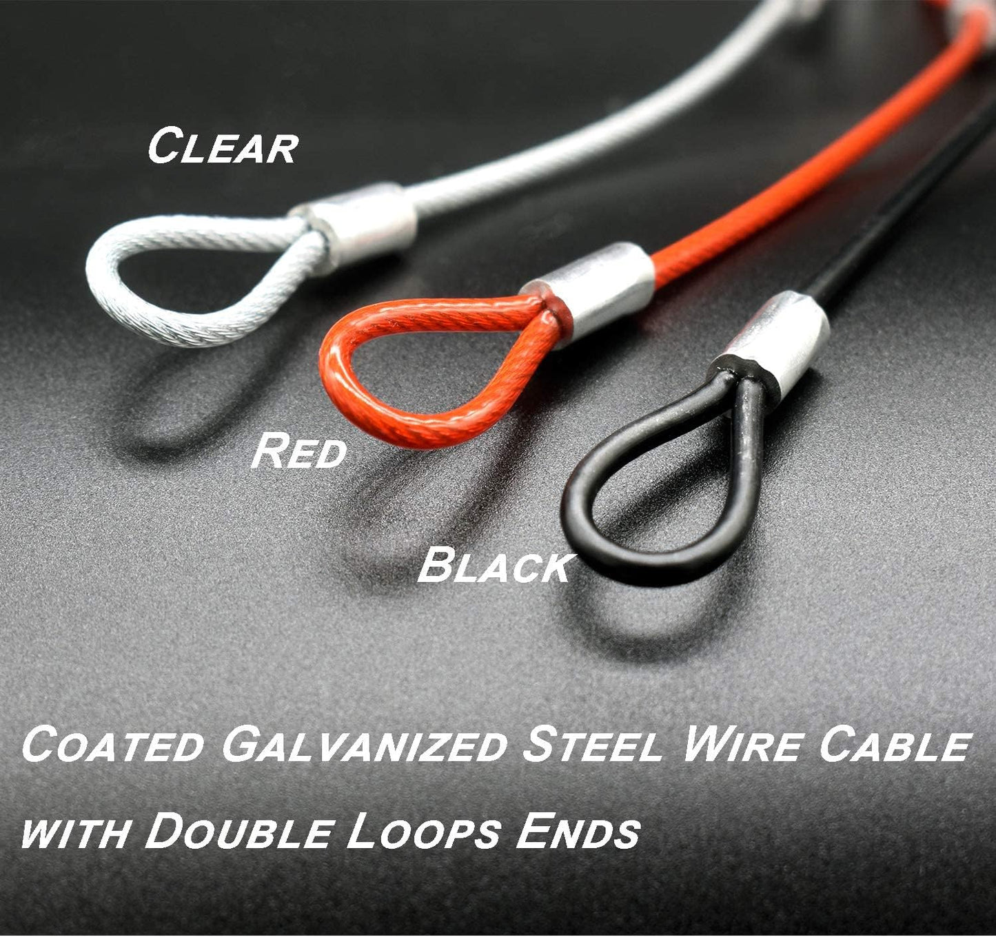 15 pcs 7.9 inch(20cm) 3mm Thickness Stainless Steel Wire Cable with Loops Vinyl Cover Coated Short Rope Lanyard Lock Safety Tether Chains,Red