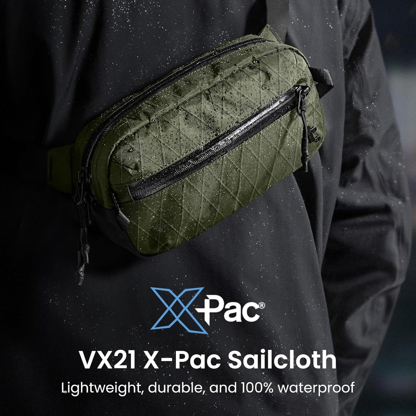 tomtoc 3.5L X-Pac Sling Bag with RFID Blocking, Crossbody Bag Minimalist Chest Shoulder Pack for Men/Women, Water-resistant Lightweight Casual Funny Pack for Travel/Daily Commute