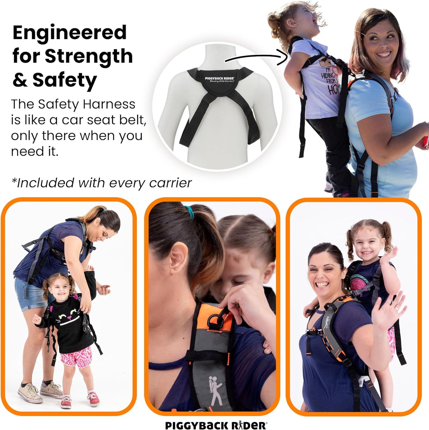 Piggyback Scout Standing Toddler Carrier Backpack - 2-Piece Bundle for Hiking & Travel with Secure Child Safety Harness Included - for Ages 2-4 (Under 50 lbs) - No Accessories Included