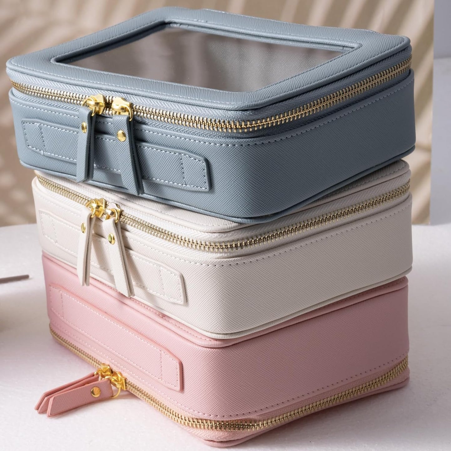 SANHECUN Toiletry bag waterproof cosmetic organizer with handle lagre opening for travelling