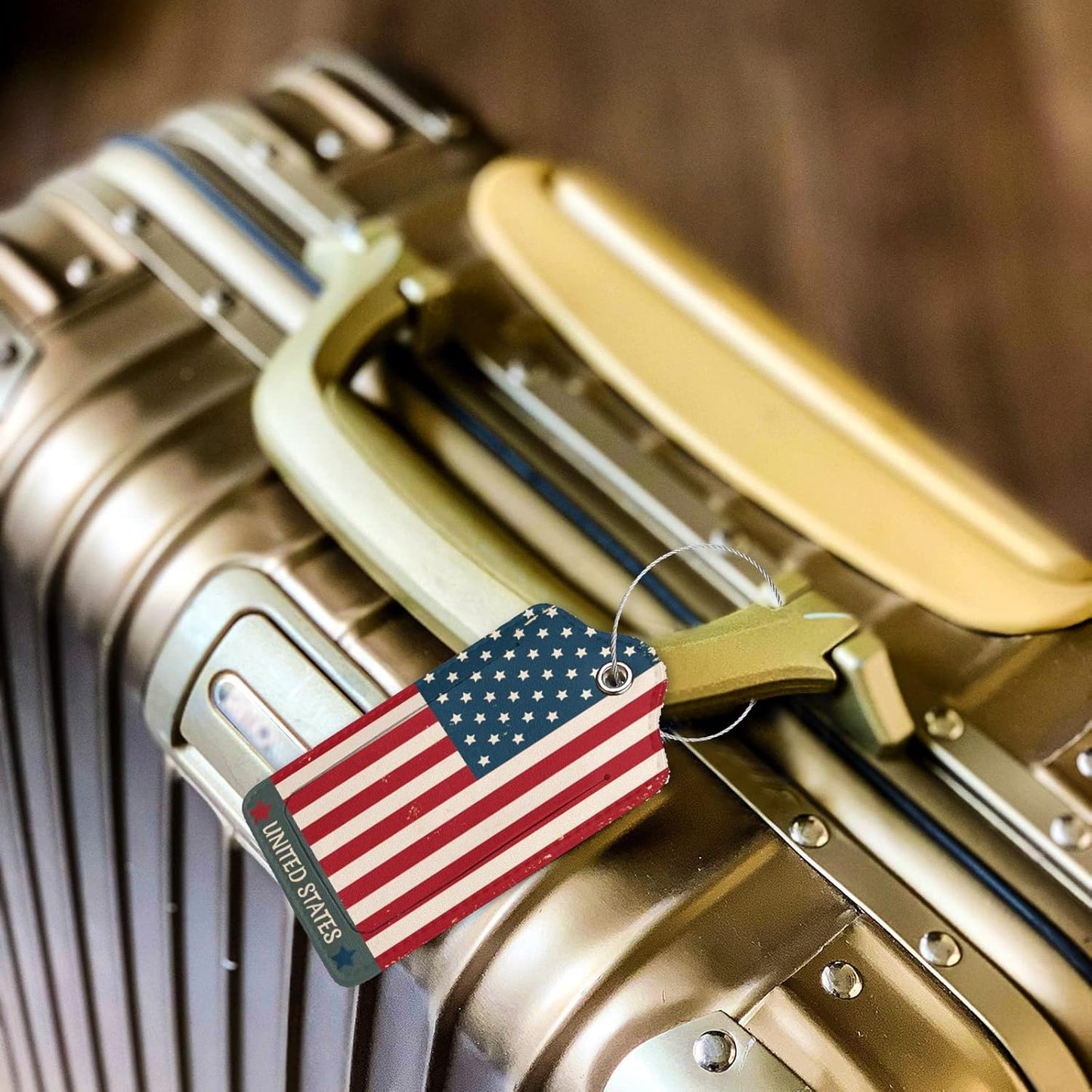 2 Pack Luggage Tag for Suitcase, Cute Unique Leather Suitcase Tags Identifiers with Privacy Name Address Labels & Durable Steel Loop for Women Men Travel