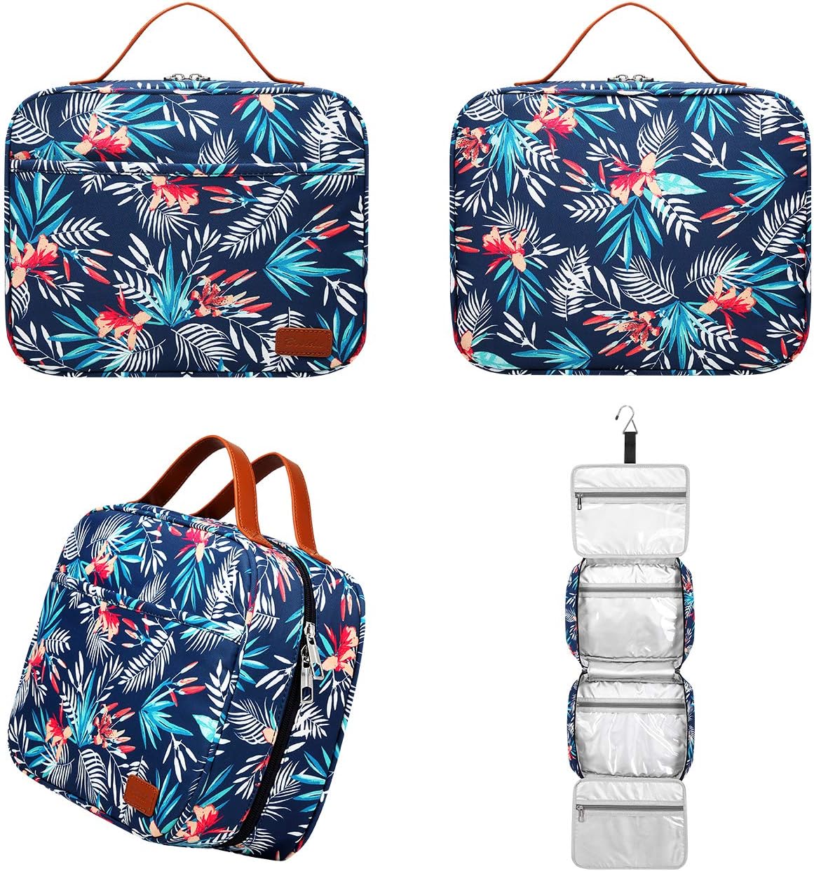 Hanging Travel Toiletry Bag,Large Capacity Cosmetic Travel Toiletry Organizer for Women with 4 Compartments & 1 Sturdy Hook,Perfect for Travel/Daily Use/Christmas