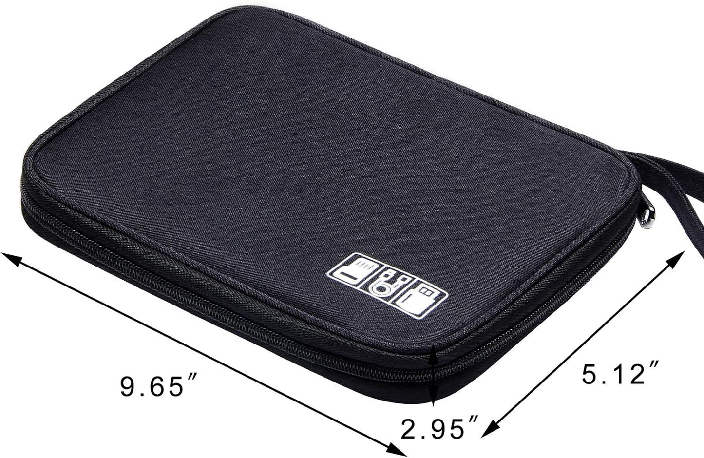 SELLYFELLY Travel Electronics Organizer Portable Cable Organizer Bag for Storage Electronic Accessories Case for Cord,Phone,Charger,Flash Drive (Black)