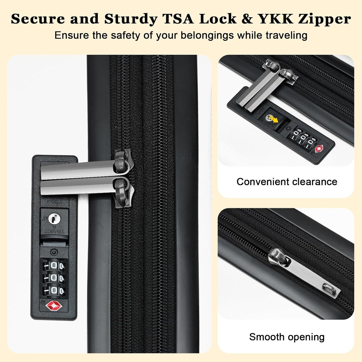 16 Inch Carry On Luggage Airline Approved, Expandable Lightweight ABS+PC Hard Shell Suitcases with 360° Spinner Wheels, TSA Lock, YKK Zippers (White, 1 PC)