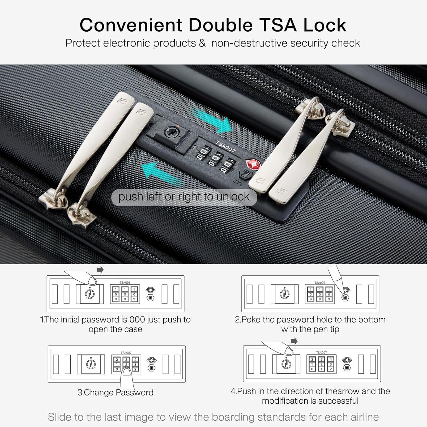 Hanke Grace Expandable Carry On Luggage with Wheels Airline Approved Hard Shell Suitcases with Front Pocket，Top Opening Luggage with TSA Lock for Short Business Travel, Jet Black.