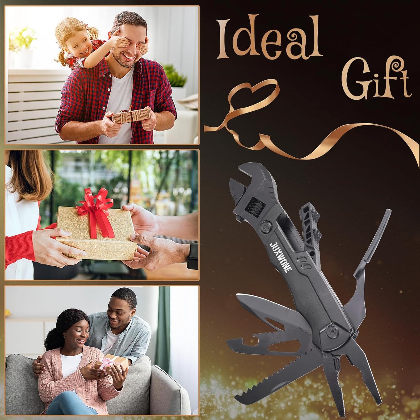 19-in-1 Multitool Wrench – Stainless Steel Adjustable Wrench with Pliers, Knife, Wire Cutter, Saw, Screwdrivers – Compact EDC Pocket Tool for Camping, DIY Repairs, Gift for Men