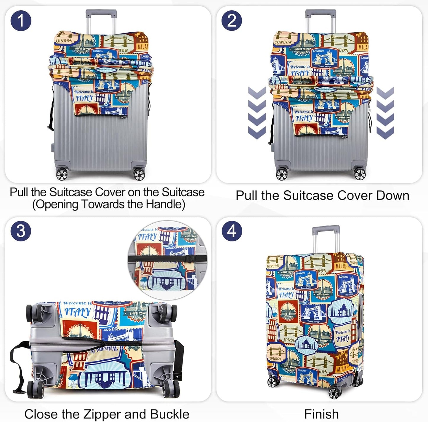 Pink Dino Suitcase Luggage Cover, Thick Suitcase Cover for Carry on Luggage Protector Fits 18-30 Inch Case