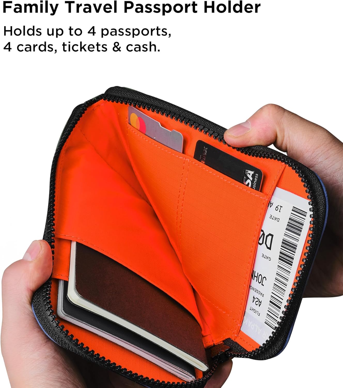 ALPAKA Zip Travel Wallet - Store Your Travel Accessories Efficiently - 3 Internal Pockets For Your Passport and More - 2 Card Slots - Made From Recycled and RFID-Protective Material