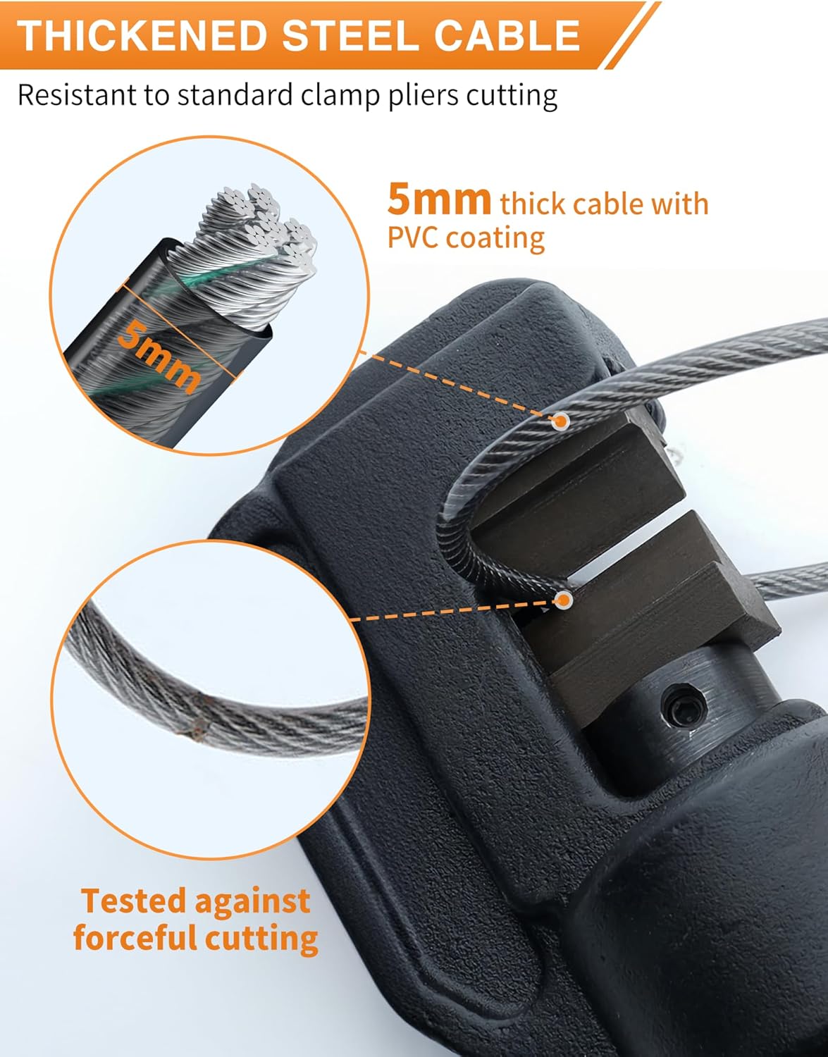 4-Digit Combination Cable Luggage Lock with 3 Interchangeable Steel Cables (9"/24"/47") – for Bike, Backpack, Gym, Cabinet, Gate (Gray, 2 Pack)