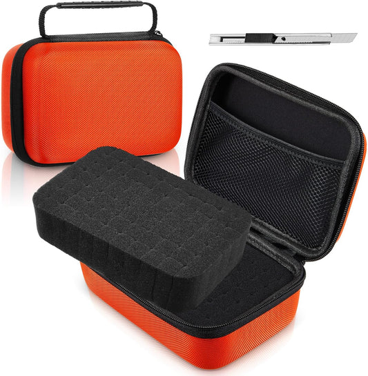 EVA Hard Case with Customizable Foam Protective EVA Carrying Case Shockproof Outdoor for Camera, Digital Products, Electronic Instruments with Knife(Orange,11 x 7.8 x 4.3 Inch)