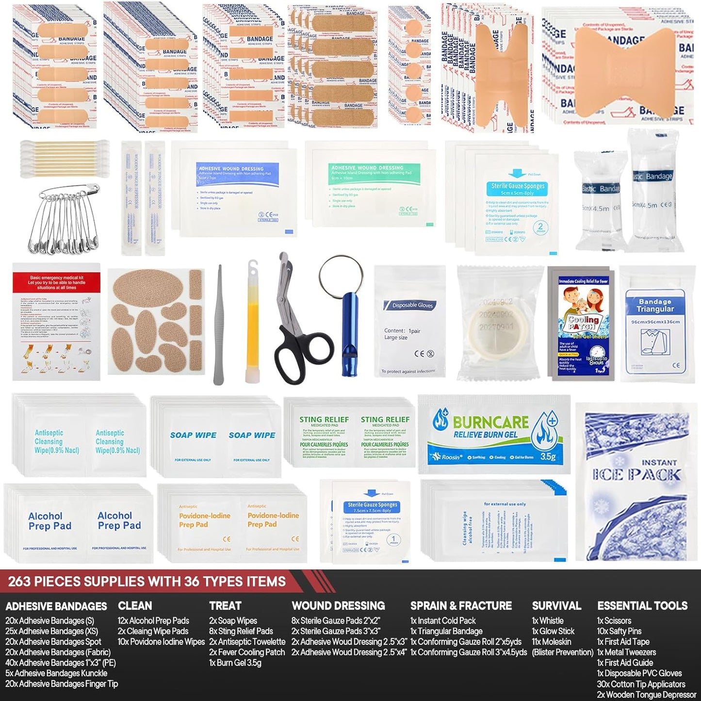 First-Aid-Kit-for-Car-Home-Travel-Camping-Businesses, Compact Waterproof Hard Case, Public Emergency Medical Kits - Perfect for Survival, Vehicle, Boat, Sports, Hiking, Office, Dorm (PUMIER)