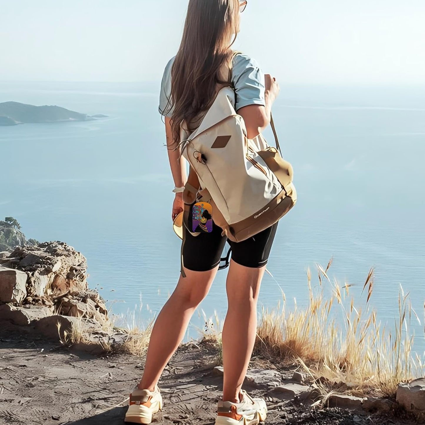 2 Pack Cute Luggage Tag for Suitcases African Girl Leather Luggage Tags with Stainless Steel Loop Privacy Flap Name Tags,Men and Women Travel Bag Suitcase Tags