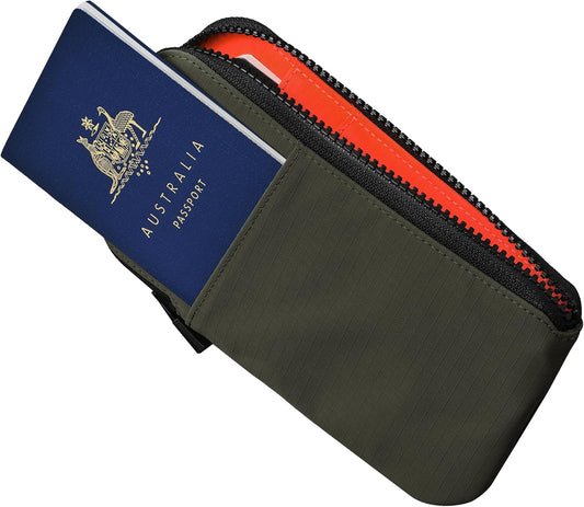ALPAKA Zip Travel Wallet - Store Your Travel Accessories Efficiently - 3 Internal Pockets For Your Passport and More - 2 Card Slots - Made From Recycled and RFID-Protective Material