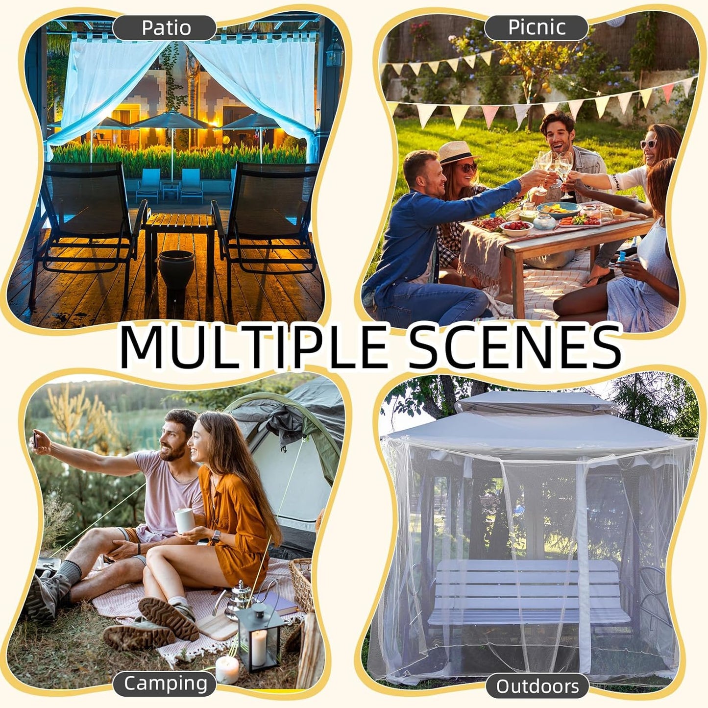 4 Corners Mosquito Net for Mosquiteros para Camas Bed Canopies Netting Bed Drapes Rectangular Mosquito Mesh for Camping Home Outdoor Travel(White,L75 X W47 X H59 Inch,Opening)