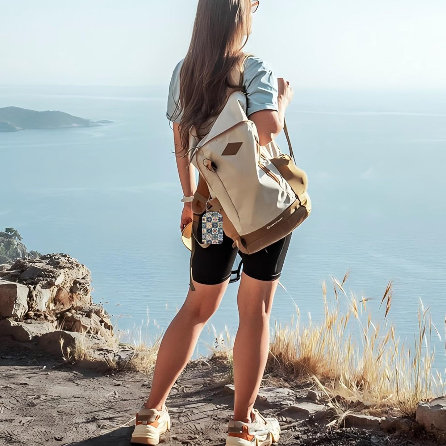 2 Pack Cute Luggage Tag for Suitcases Portuguese Tiles Leather Luggage Tags with Stainless Steel Loop Privacy Flap Name Tags,Men and Women Travel Bag Suitcase Tags