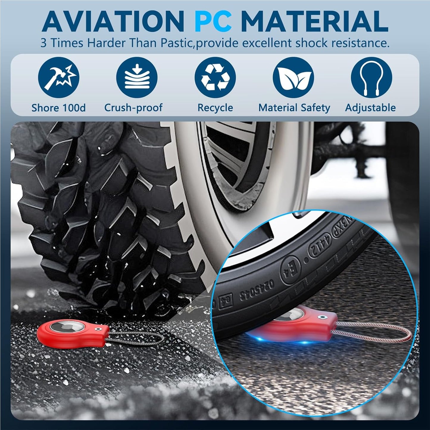 Waterproof Airtag Holder,2 Pack Airtag Case with Secure Lock,Airtags Keychain for Apple Airtag,Anti-Lost Protective Case Air tag Accessories for GPS Item Finder Tracker Luggage,Bag,Key,Pet-Black/Red