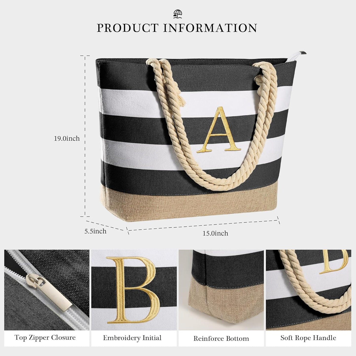 YOOLIFE Beach Bags for Women - Travel Canvas Beach Tote, Pool Waterproof Bag, Travel Essentials, Gifts for Women Birthday