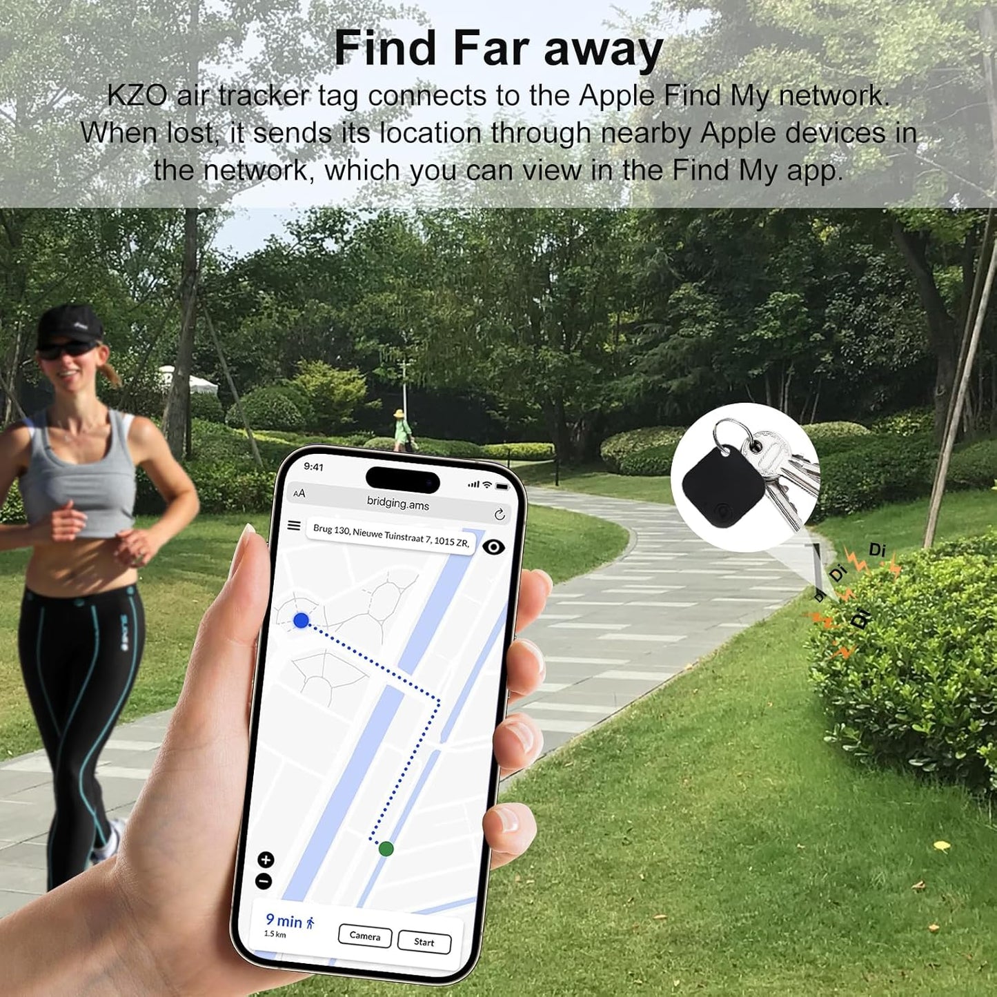 Bluetooth Tracker Tag 2 Pack, Work with Apple Find My (iOS Only, Not for Android), Item Finder for Keys, Backpack, Suitcase, Wallet, Luggage, Black