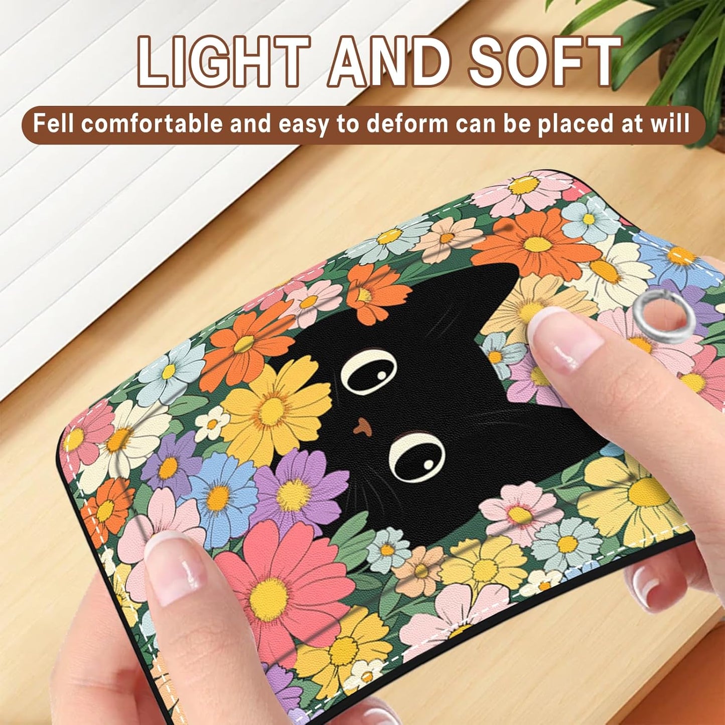 2 Pcs Colorful Cat Luggage Tags for Suitcase, Leather Luggage Tags Cute, Privacy Cover ID Label with Stainless Steel Loop & Address Card, Black Cat Travel Bag Tag Luggage Accessories for Suitcases