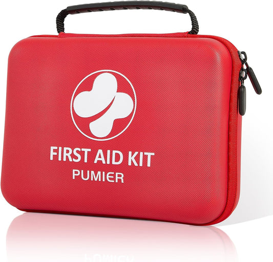First Aid Kit - 368pcs Waterproof Compact Portable Hard Case - Ideal for Home, Car, Travel, Businesses, Hiking, Vehicle, Boat, Office, Survival - Public Must Have Emergency Kit, Camping Essentials