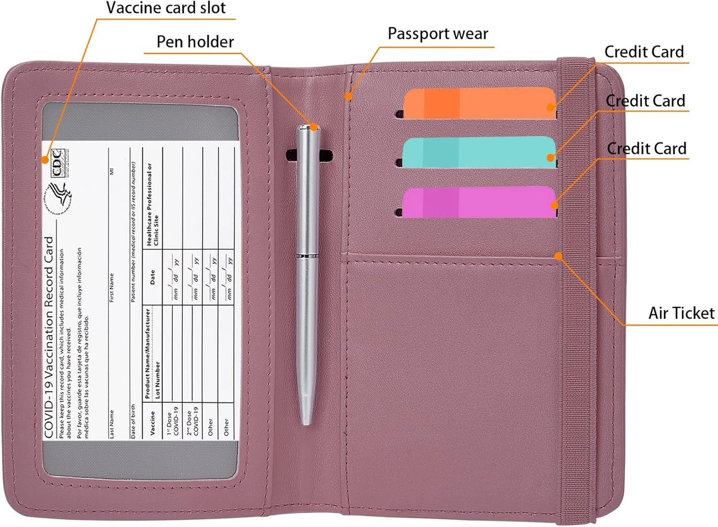 ZOPPEN Passport Holder Wallet, Passport Cover Travel Wallet Women Travel Essentials Accessories Document Organizer Travel Must Haves Rfid Blocking Cover Case for Women and Men, Purple