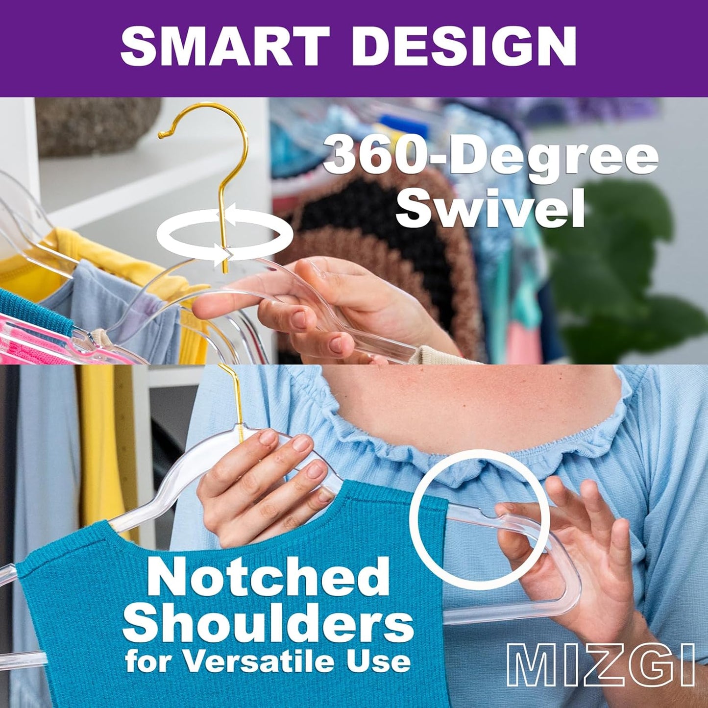 Premium Clear Invisible Acrylic Hangers, 20 Pack Ultra Slim & Space Saving Suit Hangers for Coats, Pants & Dress Clothes