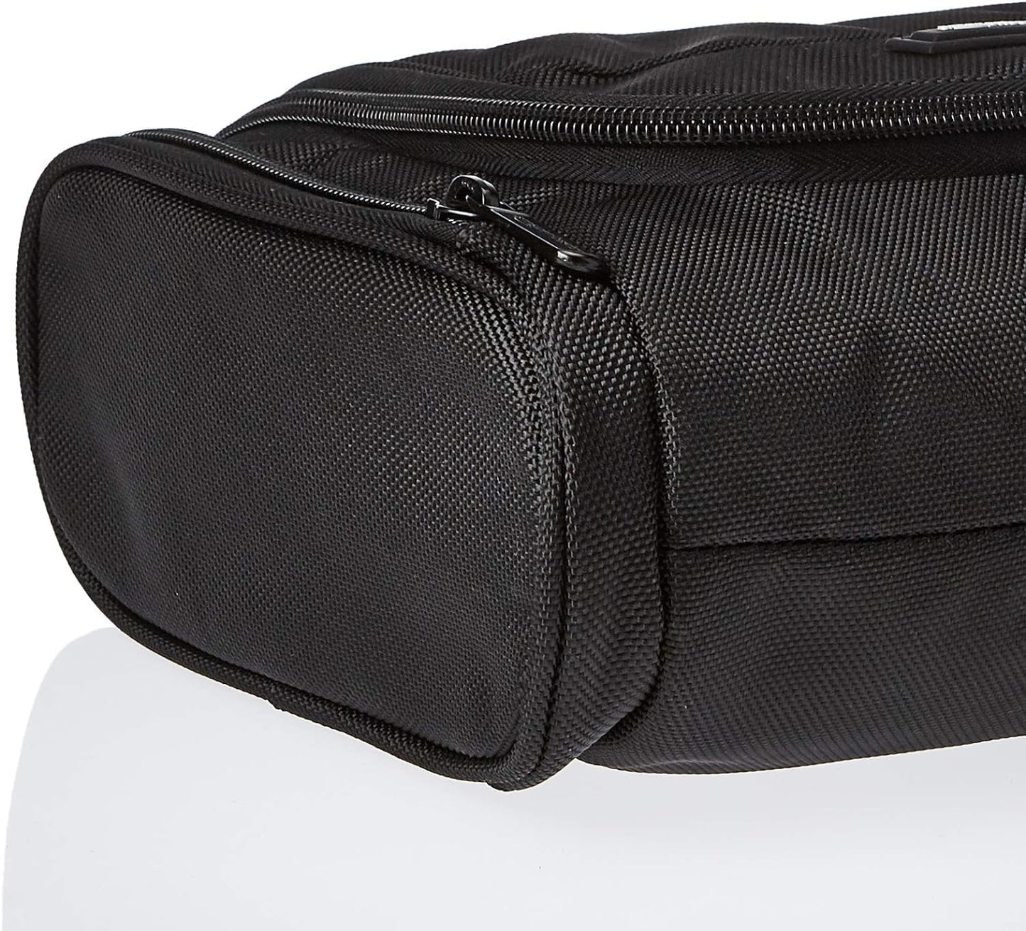 Amazon Basics Travel Toiletry Bag for Men and Women, Hanging Toiletry Bag, Dopp Kit with 2 Side Pockets, Multiple Interior Pockets, Durable 1680D Polyester, Handles Bathroom Spills/Splashes, Black