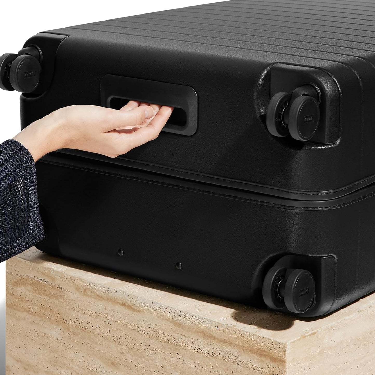 Away Large Checked Luggage, 29 Inch Hardside Suitcase with Spinner Wheels, Lightweight & Durable, TSA Lock, Jet Black