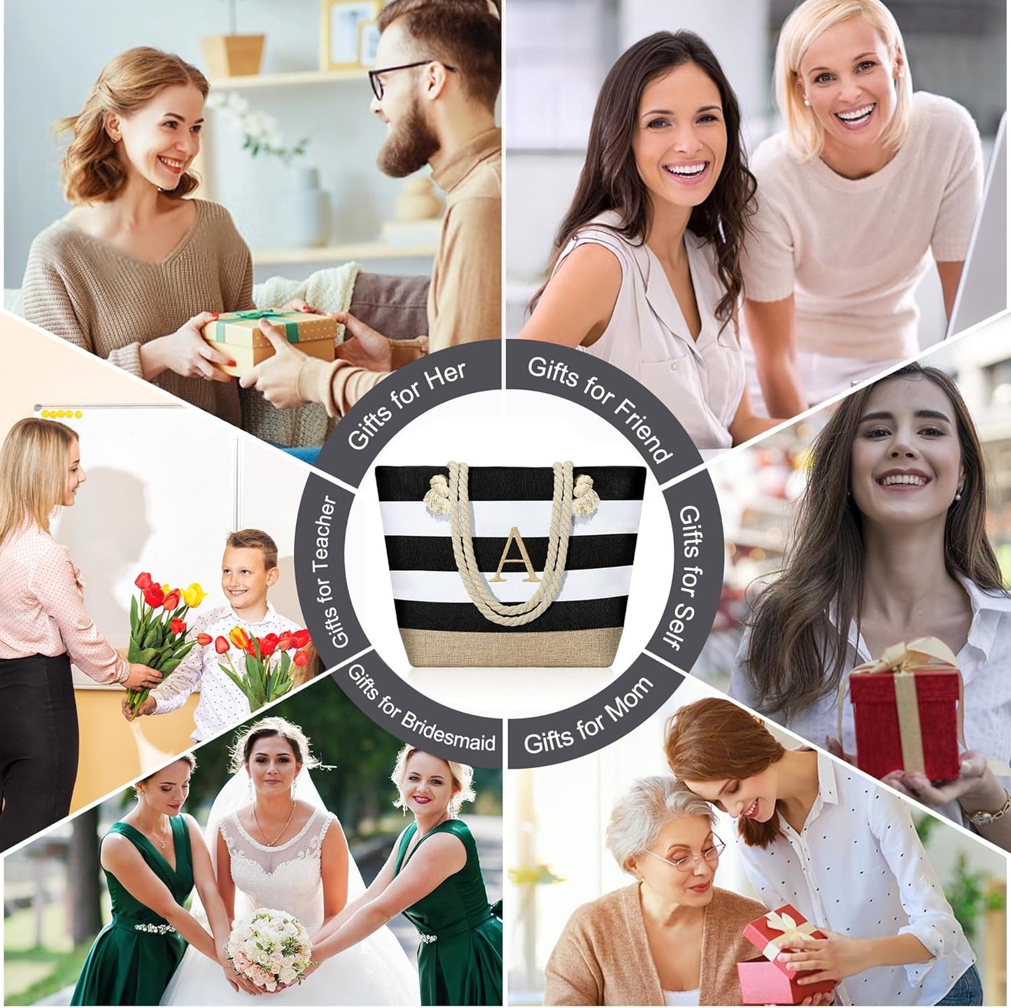 YOOLIFE Beach Bags for Women - Travel Canvas Beach Tote, Pool Waterproof Bag, Travel Essentials, Gifts for Women Birthday