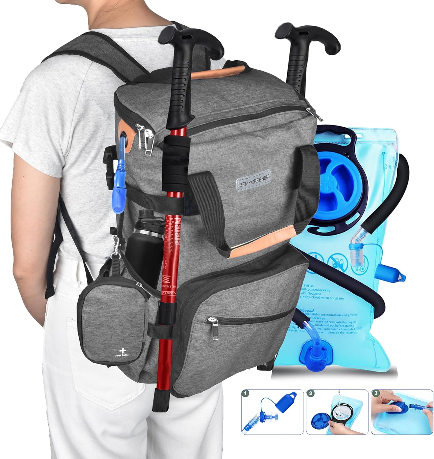 35L Foldable Waterproof Backpack For Outdoor Sports Travel Inside Wet Clothes Compartment Packable For Multiple