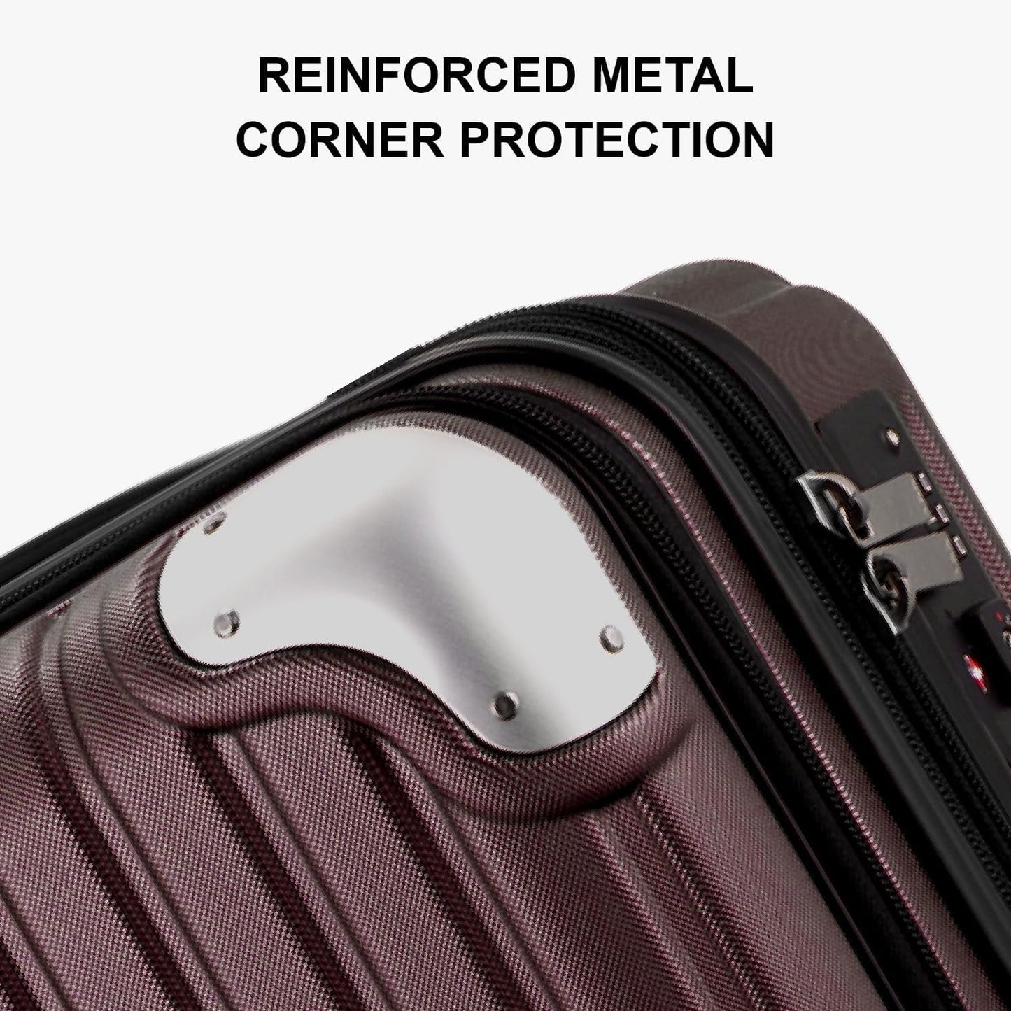 LEVEL8 Grace Carry On Luggage Airline Approved, 20 Inch Expandable Hardside Carry On Suitcase With Wheels, Abs+Pc Small Luggage with Tsa Lock, Red, 20-Inch