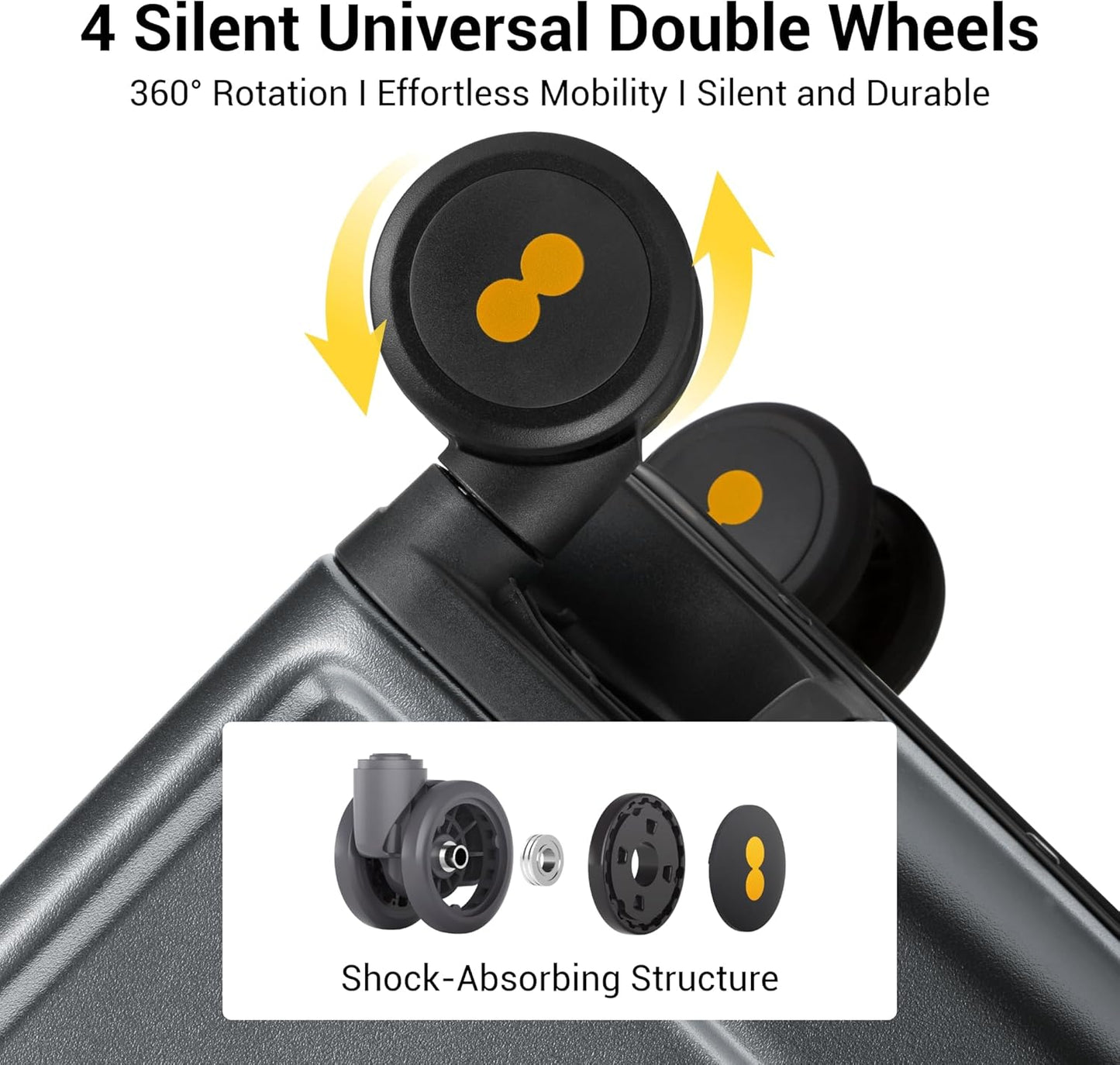 LEVEL8 Zipperless Checked Luggage with Aluminum Frame, Upgraded Medium Hardside Suitcase with Spinner Wheels, Metal Travel Luggage with Double Tsa Locks, 24 Inch, Grey