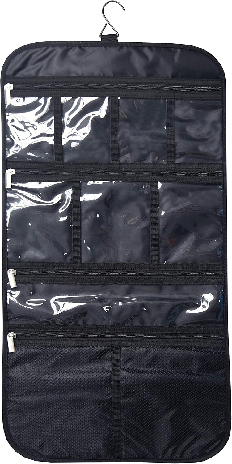 Freegrace Premium Hanging Toiletry Travel Bag - Cosmetic, Jewelry, Toiletry & Accessory Storage Organizer Bag, Large Size, Various Compartments