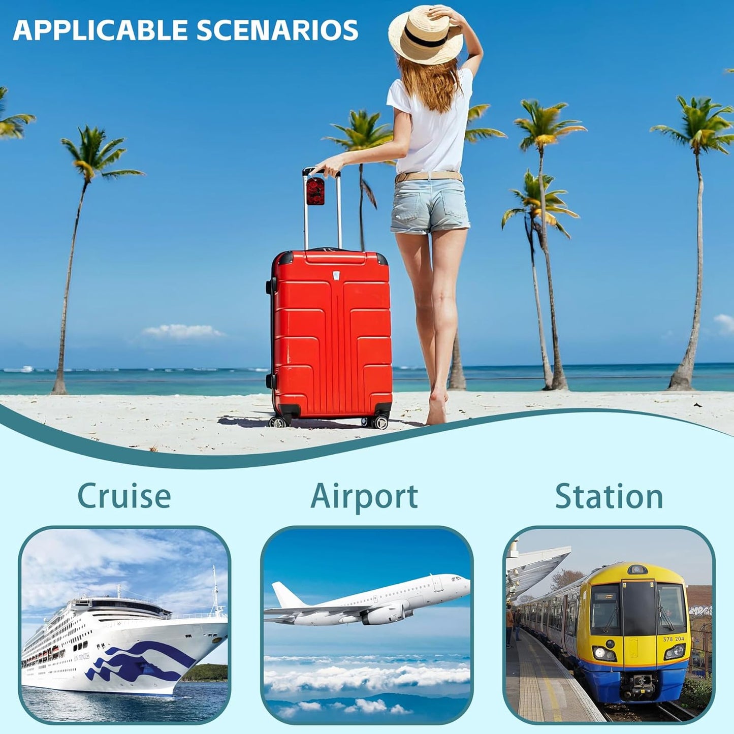 2 Pack Cute Luggage Tag for Suitcases Dark Red Roses Leather Luggage Tags with Stainless Steel Loop Privacy Flap Name Tags,Men and Women Travel Bag Suitcase Tags