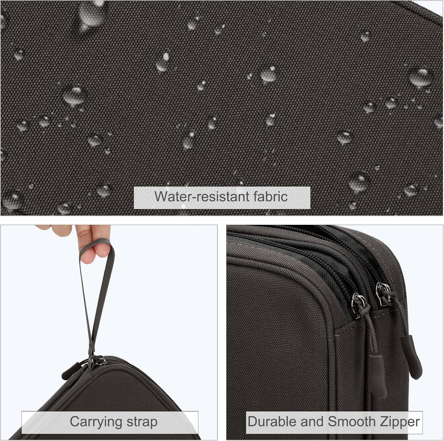 FYY Electronic Organizer, Large Travel Cable Organizer Bag Pouch Electronic Accessories Carry Case Portable Waterproof Double Layers All-in-One Storage Bag for Cable, Cord, Charger, Phone, Coffee